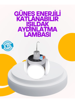 Solar Enerjili Katlanabilir Led Kamp Ve Bahçe Lambası