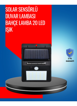 Solar Enerjiyle Çalışan Ip65 Su Geçirmez 20 Led Duvar Lambası