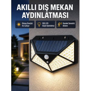 Solar Güçlü 100 Led Bahçe Lambası – Enerji Tasarruflu, Suya Dayanıklı Ve Geniş Açılı Işık