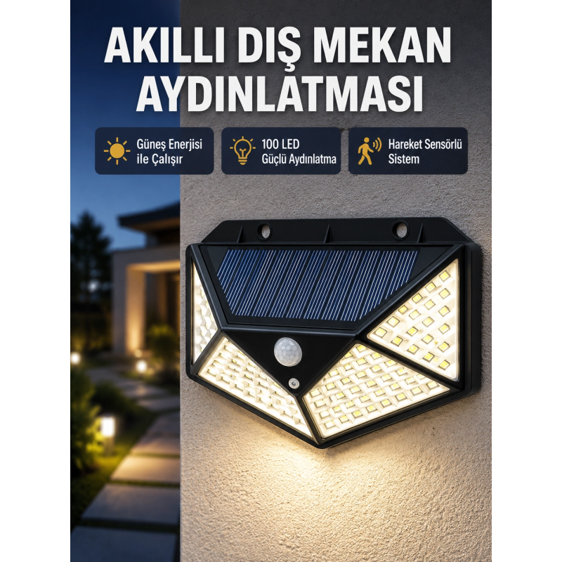 Solar Güçlü 100 Led Bahçe Lambası – Enerji Tasarruflu, Suya Dayanıklı Ve Geniş Açılı Işık Solar Güçlü 100 Led Bahçe Lambası – Enerji Tasarruflu, Suya Dayanıklı Ve Geniş Açılı Işık