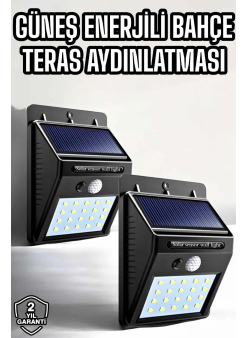 Solar Güneş Enerji Panelli Sensörlü Lamba Enerji Tasarruflu