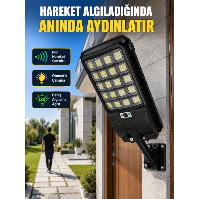 Solar Led Bahçe Lambası Hareket Sensörlü Uzaktan Kumandalı Dış Mekan Aydınlatma Solar Led Bahçe Lambası Hareket Sensörlü Uzaktan Kumandalı Dış Mekan Aydınlatma