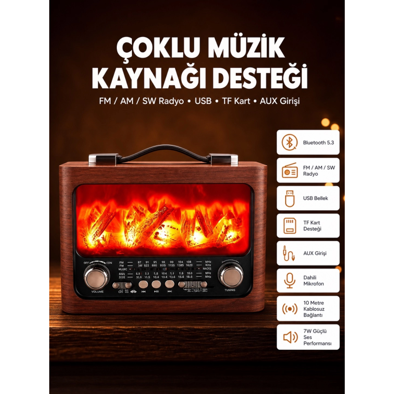 Solar Panelli Alev Işıklı Bluetooth Hoparlör – Çoklu Giriş, Uzun Pil Ömrü Solar Panelli Alev Işıklı Bluetooth Hoparlör – Çoklu Giriş, Uzun Pil Ömrü