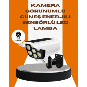 Solar Şarjlı Kamera Tasarımlı Led Duvar Lambası Hareket Sensörlü Dış Mekan Aydınlatma