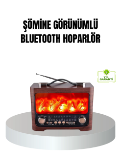 Solar Şarjlı Şömine Alev Efektli Bluetooth Hoparlör 7w Taşınabilir Ses Sistemi