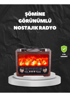 Solar Şarjlı Şömine Işıklı Bluetooth Hoparlör – Radyo, Usb, Tf Kart Destekli