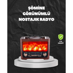 Solar Şarjlı Şömine Işıklı Bluetooth Hoparlör – Radyo, Usb, Tf Kart Destekli