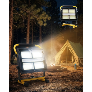 Solar Ve Usb Şarjlı Güçlü Led Çalışma Lambası Ayarlanabilir Açılı Kamp Feneri