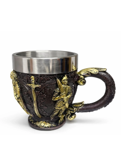 Şövalye Kabartmalı 3d Paslanmaz Çelik Kupa Bardak Alk4476