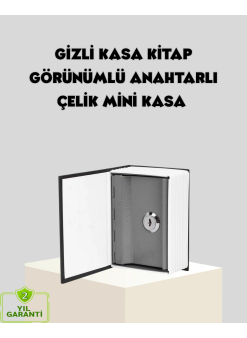 Sözlük Görünümlü Gizli Kitap Kasa – Anahtarlı Metal İç Kasa, Kompakt Boyut, Şık Ve Güvenli Tasarım