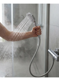 Spiral Hortumlu 4 Kademeli Krem El Duşu Başlığı Banyo Duş Seti