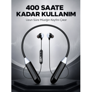 Spor İçin Bluetooth Boyun Kulaklığı Mikrofonlu Kablosuz Kulak İçi Müzik Ve Telefon Kulaklığı
