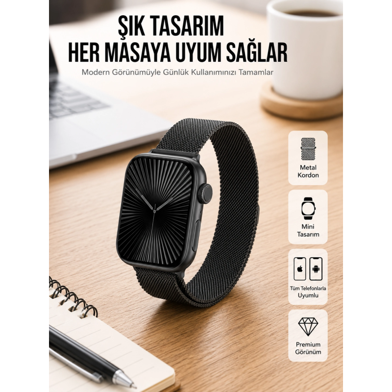 SQ-16 Mini Series 10 Akıllı Saat | Şık Ve Hafif Tasarım, 3 Kordon Seçeneği SQ-16 Mini Series 10 Akıllı Saat | Şık Ve Hafif Tasarım, 3 Kordon Seçeneği