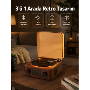 Stereo Bluetooth Hoparlör – Gece Lambalı Ve Saat Göstergeli Yeni Nesil