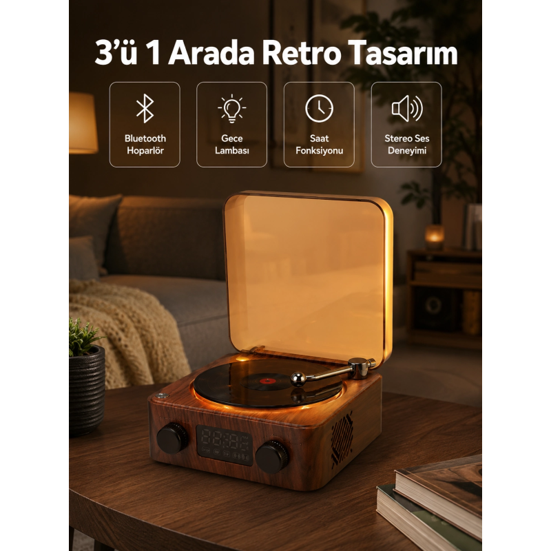 Stereo Bluetooth Hoparlör – Gece Lambalı Ve Saat Göstergeli Yeni Nesil Stereo Bluetooth Hoparlör – Gece Lambalı Ve Saat Göstergeli Yeni Nesil