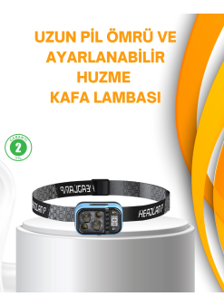 Su Geçirmez Led Kafa Lambası 53 Çalışma Modu Güç Ekranlı