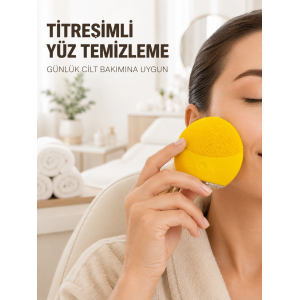 Su Geçirmez Titreşimli Yüz Temizleme Cihazı Yumuşak Silikon Cilt Bakım Fırçası