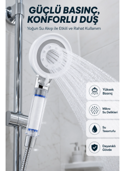 Su Tasarruflu Filtreli Duş Başlığı Yüksek Basınçlı Modern Duş Başlığı