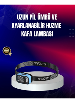 Süper Parlak Led Kafa Feneri 3 Renk 53 Mod Type C Şarjlı