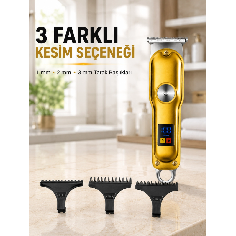 T Bıçaklı Erkek Tıraş Makinesi Usb Şarjlı Led Göstergeli Turbo Özellikli Saç Sakal Kesme Makinesi T Bıçaklı Erkek Tıraş Makinesi Usb Şarjlı Led Göstergeli Turbo Özellikli Saç Sakal Kesme Makinesi