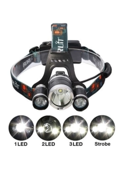 T6 Kafa Feneri 5000 Lumens 3xcree Xm-t6+2r5 Lamba Led Kamp Lambası