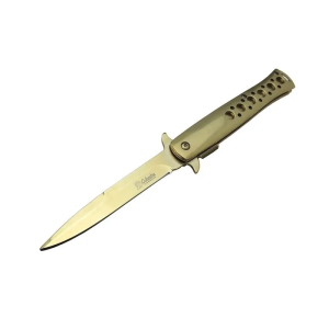 Tac-force 1111a T-lite Gold Kamp / Av Çakısı 23cm- Yarı Otomatik, Metal Sap, Kemerlikli