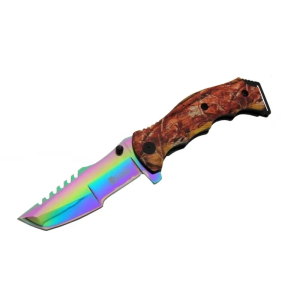 Tanto Fst 3039 A Tırtıklı Gökkuşağı Kamp Çakı 23 Cm - G10 Sap, Yarı Otomatik