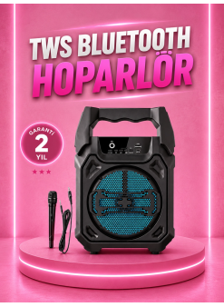 Taşınabilir 6.5” Bluetooth Hoparlör Usb Tf Kart Mikrofonlu Şarjlı Sistem