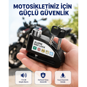 Taşınabilir Alarm Disk Kilidi Motosiklet Scooter Bisiklet Güvenlik Yeni Nesil