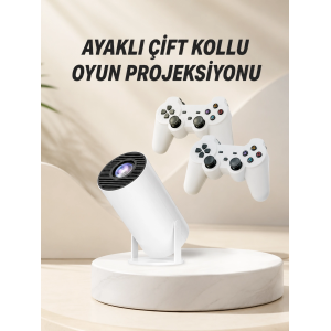 Taşınabilir Android Projeksiyon Ayaklı Çift Kollu 4k Çözünürlüklü Sinema Projeksiyonu