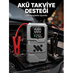 Taşınabilir Araç Akü Takviye Ve Hava Kompresörü Powerbank Özellikli