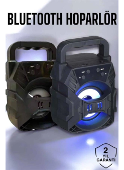 Taşınabilir Bluetooth Hoparlör Led Işıklı Uzun Pil Ömrü