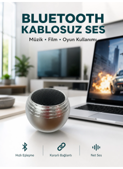 Taşınabilir Bluetooth Hoparlör Yüksek Ses Kaliteli Mini Tasarım Yeni Nesil