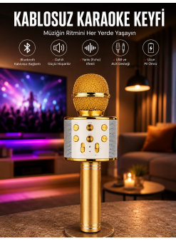 Taşınabilir Bluetooth Karaoke Mikrofon: Hafıza Kart Girişli, Etkileyici Performans