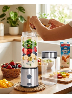 Taşınabilir Cam Blender 450 Ml 350 Ml Çift Hazneli Smoothie Blender