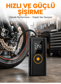 Taşınabilir Dijital Lastik Şişirme Cihazı Güvenli Ve Pratik Kullanım Yeni Nesil