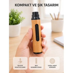 Taşınabilir Dumansız Mini Küllük Ahşap Görünümlü 3 Farklı Uçlu Kompakt Tasarım