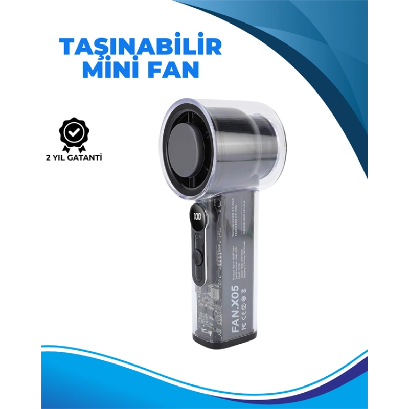 Taşınabilir El Fanı 100 Seviyeli Rüzgar Hızı Ayarı Sessiz Çalışma - Dijital Ekranlı Taşınabilir El Fanı 100 Seviyeli Rüzgar Hızı Ayarı Sessiz Çalışma - Dijital Ekranlı