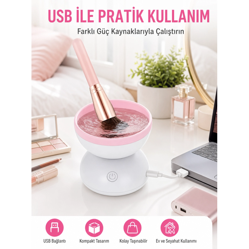 Taşınabilir Elektrikli Makyaj Fırçası Temizleme Ve Kurutma Cihazı Yeni Nesil Taşınabilir Elektrikli Makyaj Fırçası Temizleme Ve Kurutma Cihazı Yeni Nesil