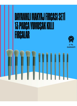 Taşınabilir Ergonomik Yapılı 13 Adet Fiber Kıllı Yüz Ve Göz Makyaj Fırçası Seti
