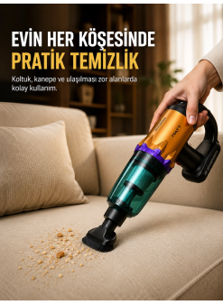Taşınabilir Kablosuz El Süpürgesi Araç Ve Ev Temizliğine Uygun