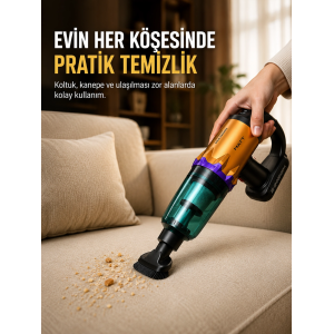 Taşınabilir Kablosuz El Süpürgesi Araç Ve Ev Temizliğine Uygun