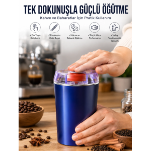 Taşınabilir Kahve & Baharat Öğütücü, Kolay Temizlenebilir Ve Uzun Ömürlü Paslanmaz Çelik
