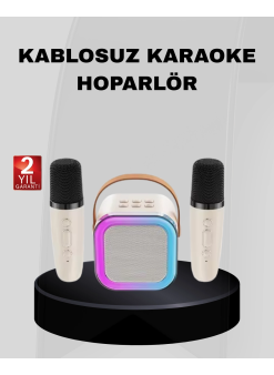 Taşınabilir Karaoke Hoparlör Bluetooth 5.0 Ve Çift Mikrofonlu