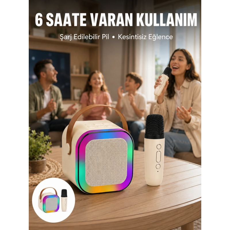 Taşınabilir Karaoke Mikrofon Seti Bluetooth Hoparlörlü Yeni Nesil Taşınabilir Karaoke Mikrofon Seti Bluetooth Hoparlörlü Yeni Nesil