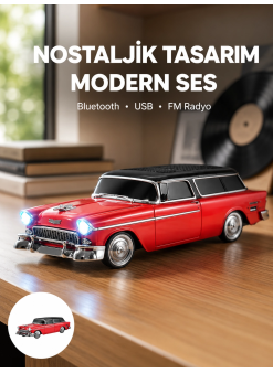 Taşınabilir Klasik Araç Tasarımlı Kablosuz Hoparlör