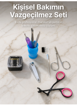 Taşınabilir Manikür Bakım Seti Günlük El Ayak Ve Kaş Bakım Kiti
