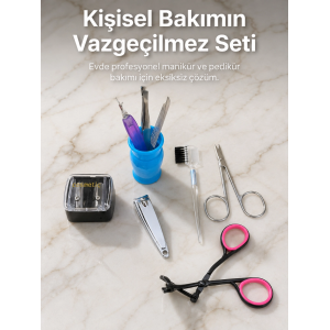 Taşınabilir Manikür Bakım Seti Günlük El Ayak Ve Kaş Bakım Kiti