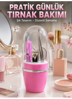 Taşınabilir Manikür Seti Pembe Tırnak Bakım Ve Kişisel Bakım Kiti