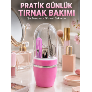 Taşınabilir Manikür Seti Pembe Tırnak Bakım Ve Kişisel Bakım Kiti